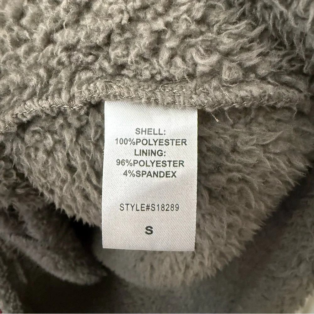 Mustard Seed Oversized Gray Fleece Teddy Shacket Cozy Jacket Womens Size Small